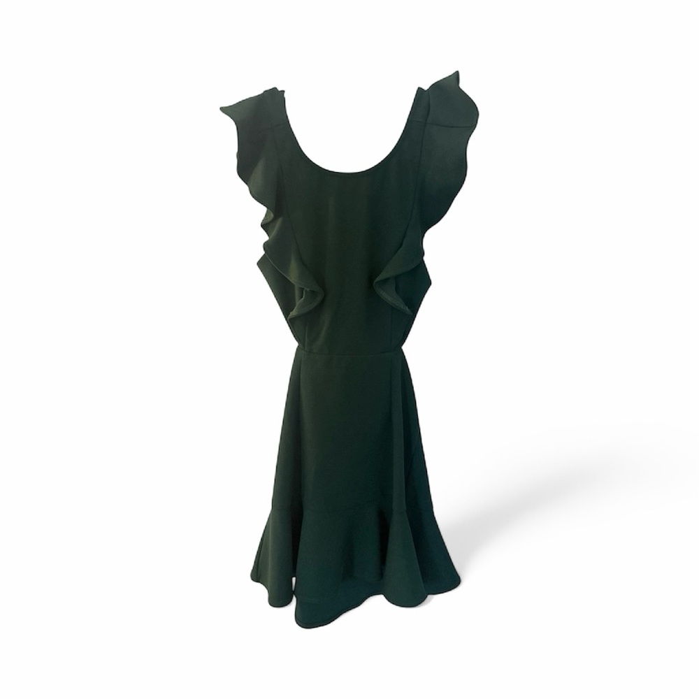 Green Ruffle Cocktail Dress